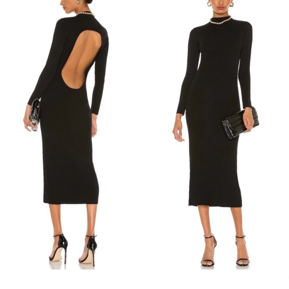 NWT Musier Paris open back Darc ribbed midi dress